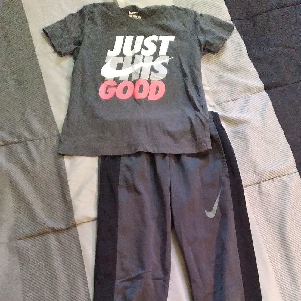 Boy's Grey Nike Dri-Fit Pants Outfit